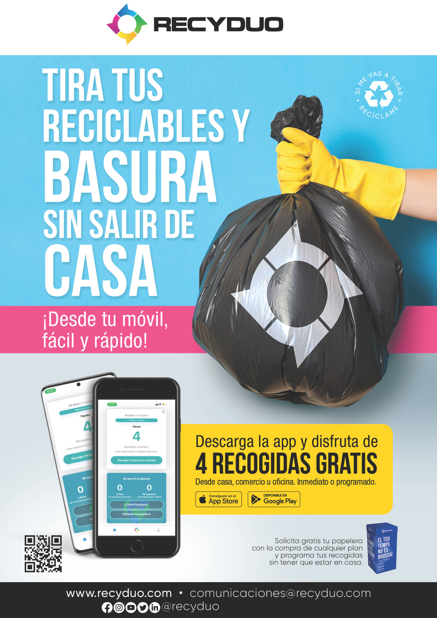 Imatge pels mitjans: Servicio de recogida de basura y reciclables en la puerta de sus casas. A personas mayores o con movilidad reducida