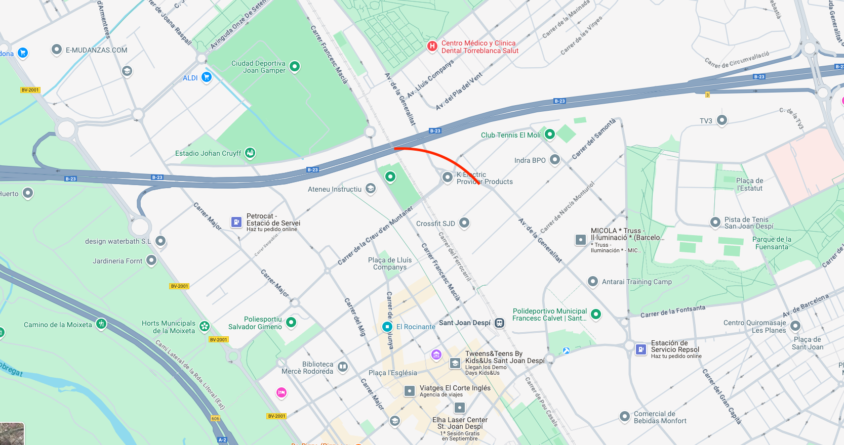 Imatge pels mitjans: Nova entrada desde la B23 al poligon industrial